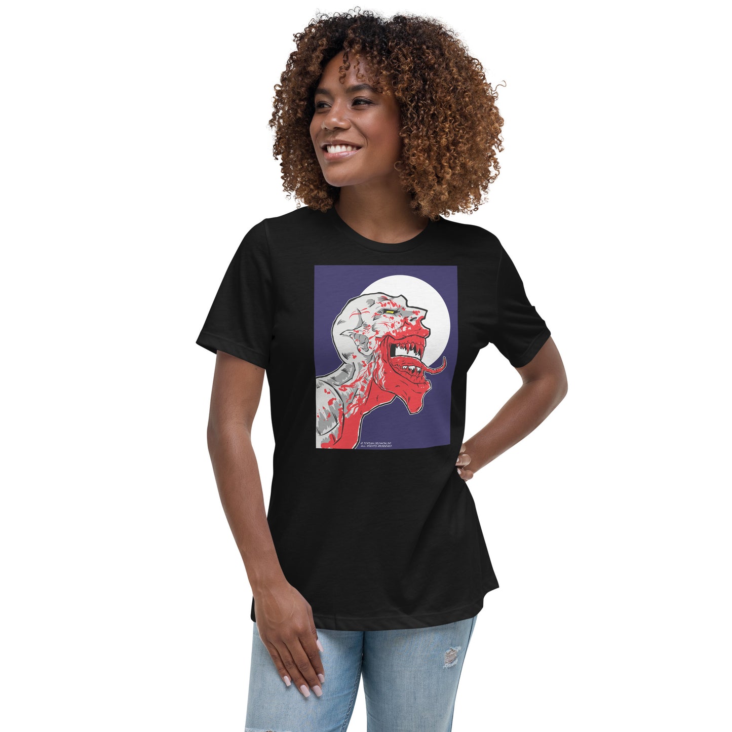 "Bloody Vampire!" Black Women's Relaxed T-Shirt