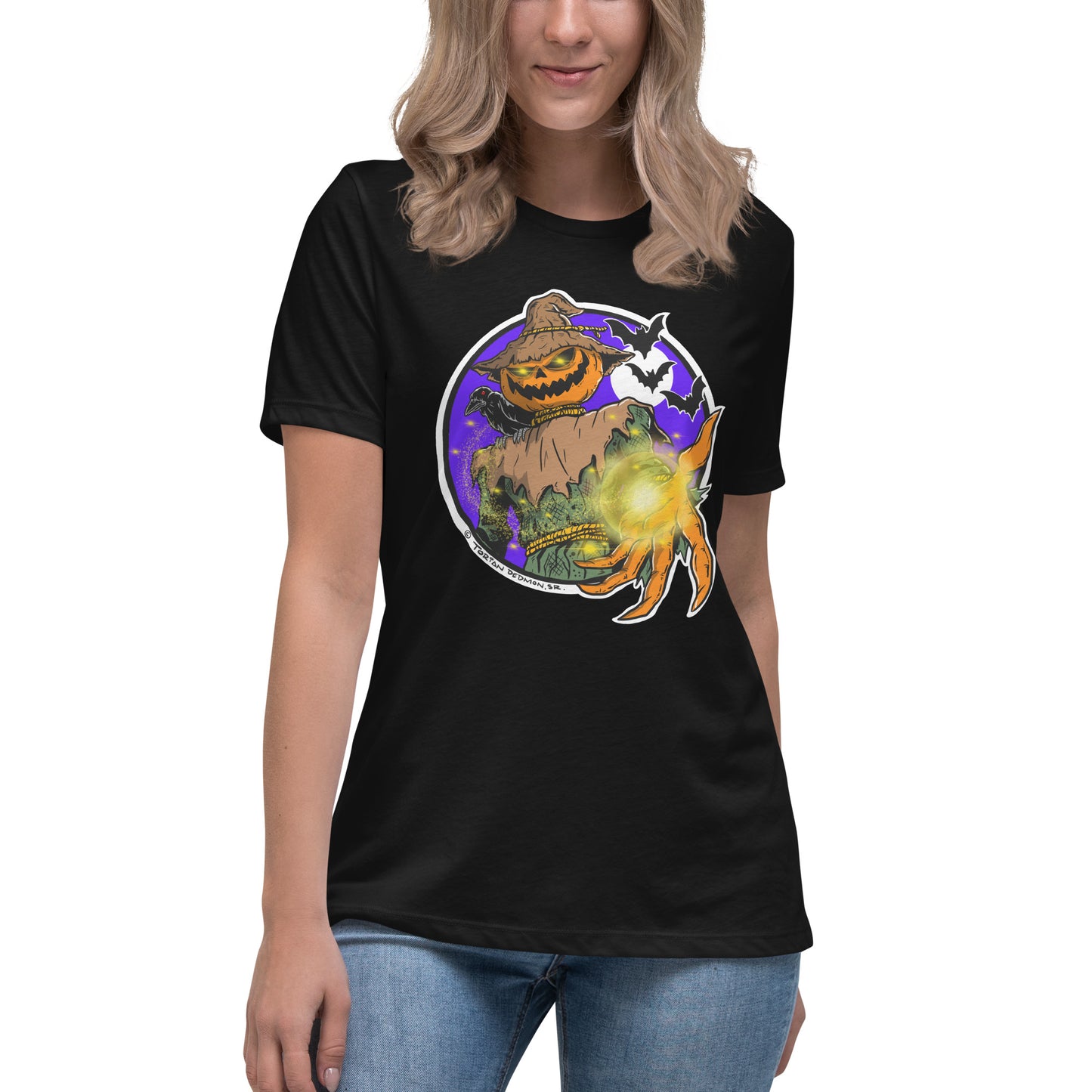 "Wicked Scarecrow" Black Women's Relaxed T-Shirt